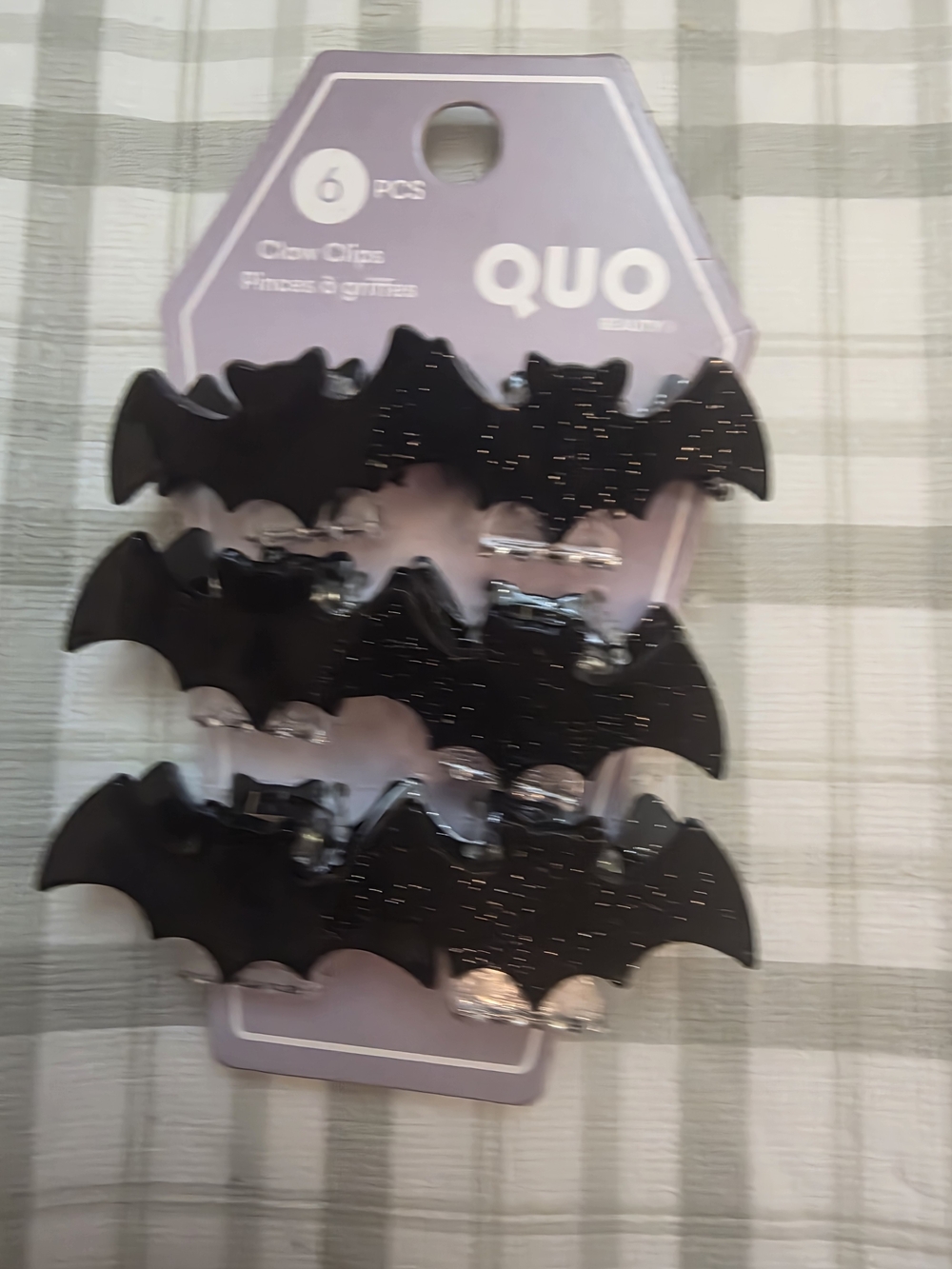 Urban Outfitters Black Glitter Bat Hair Claw Clips - 6 Pack